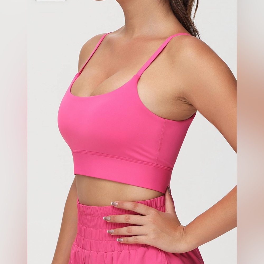 THE GYM PEOPLE Women's Adjustable Longline SportsBras Scoop Neck Padded Wireless